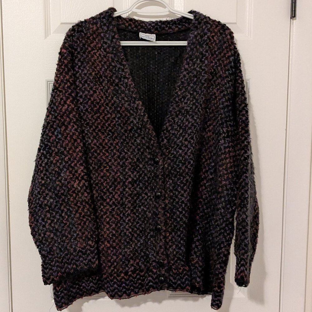 Vintage Barry Ashley yarn knit button down sweater size L/XL